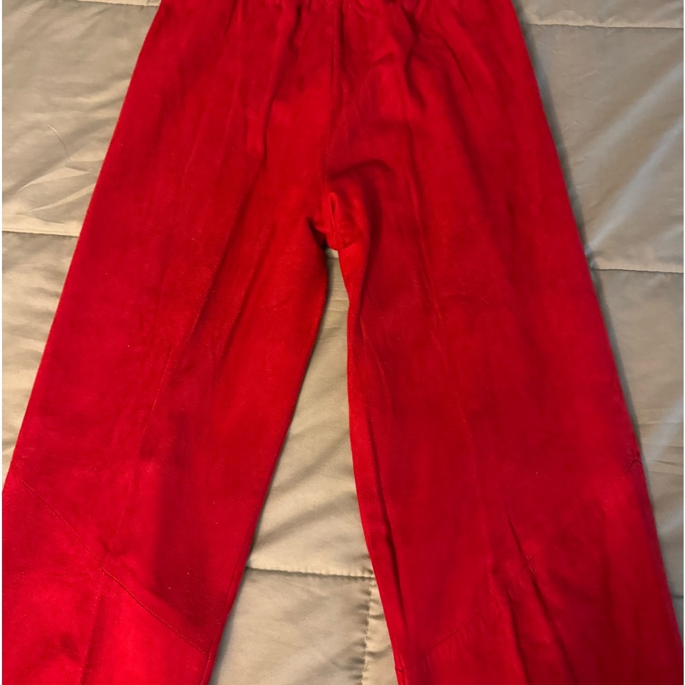 Vintage lambsuede red pants
